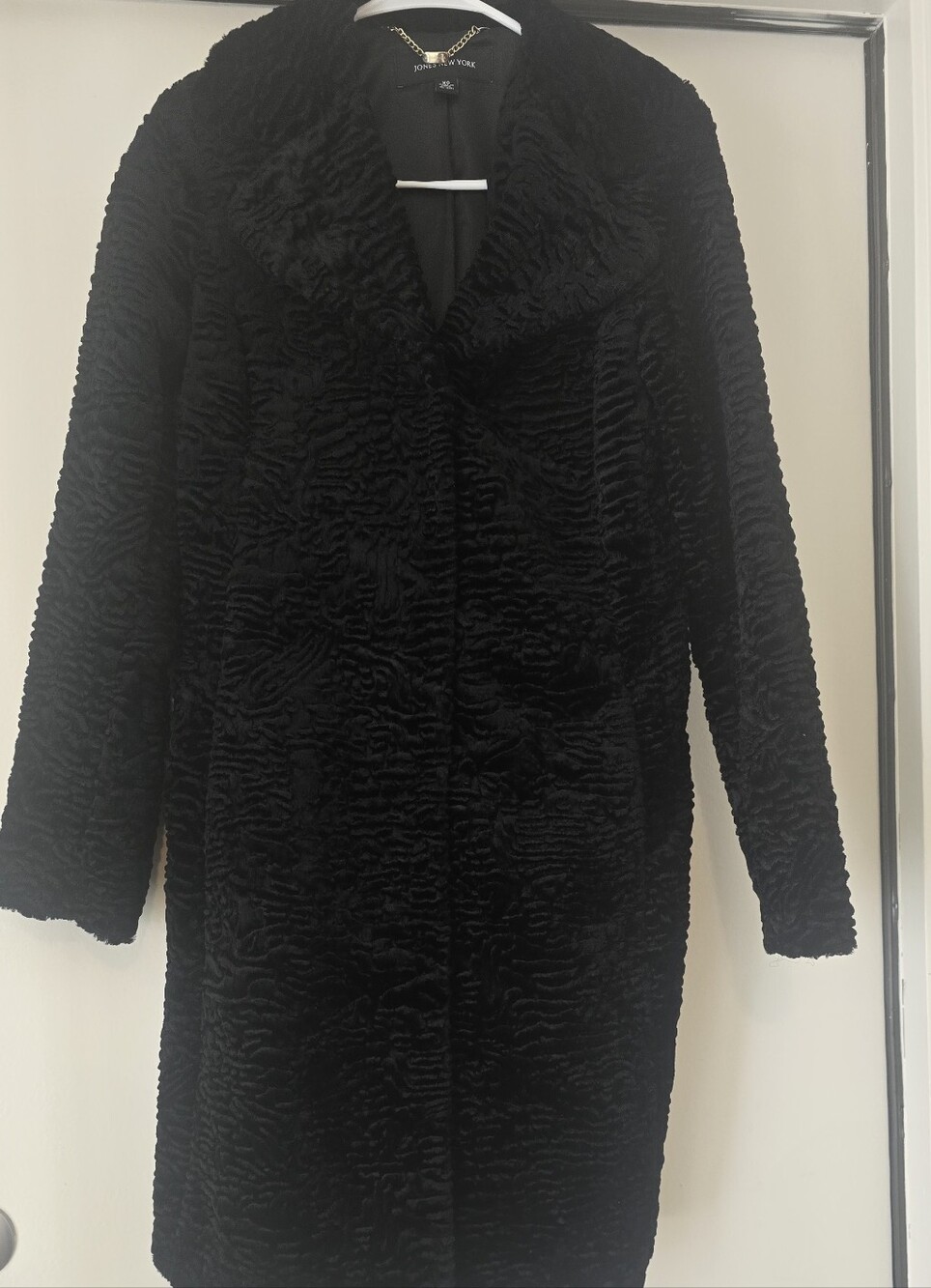 Jones New York Black Textured Teddy Coat. Winter, Snow